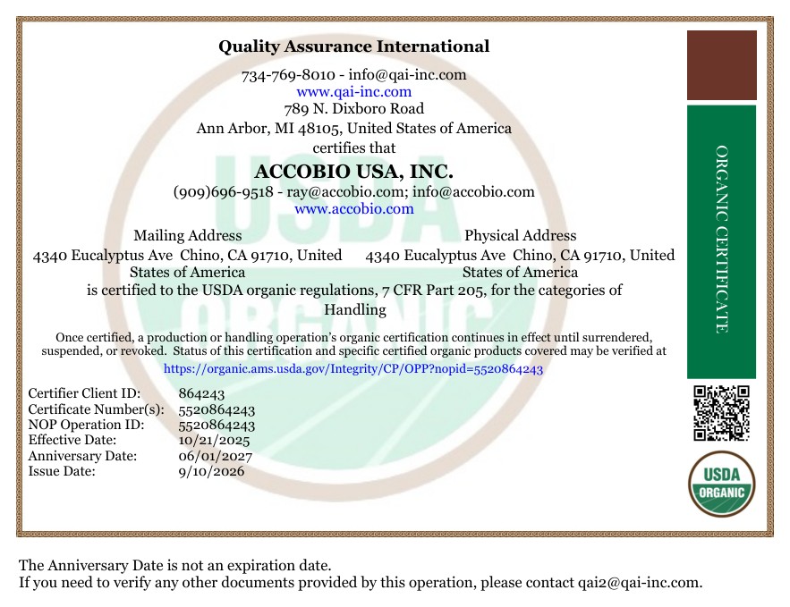 certificate nop usda usa