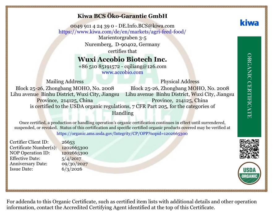 certificate nop usda